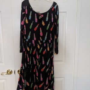 Lipstick blue swing dress novelty